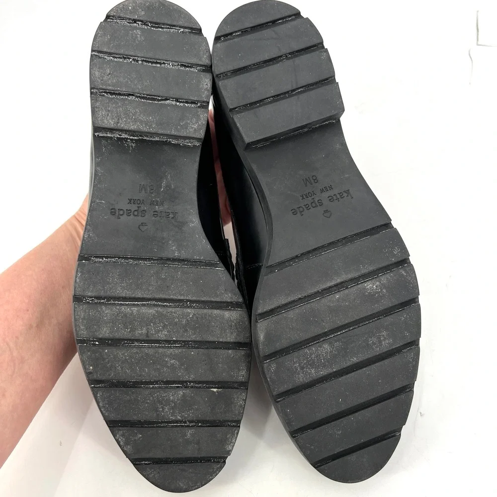 Kate Spade New York Karry Too Bejeweled Loafers Patent Black Size 8 Mobwife - Picture 5 of 9